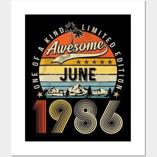 Awesome Since June 1986 Vintage 37th Birthday Posters and Art